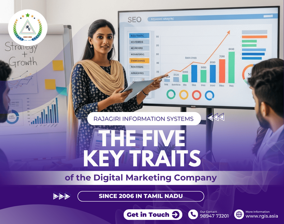 A Lady, Tamil Nadu digital marketing strategist presenting data-driven marketing strategy to team.